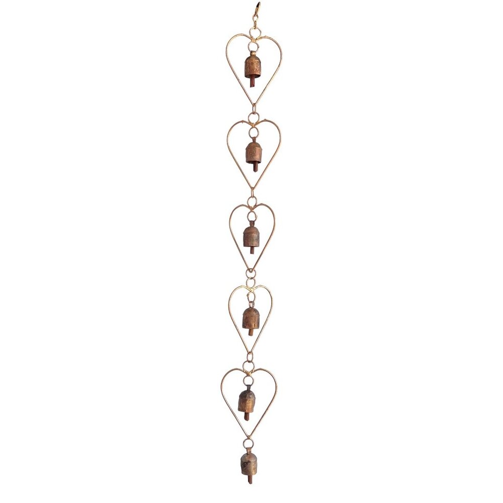 Metal Heart Bell Outdoor Wind Chime Outside Yard Garden Memorial Sympathy NEW